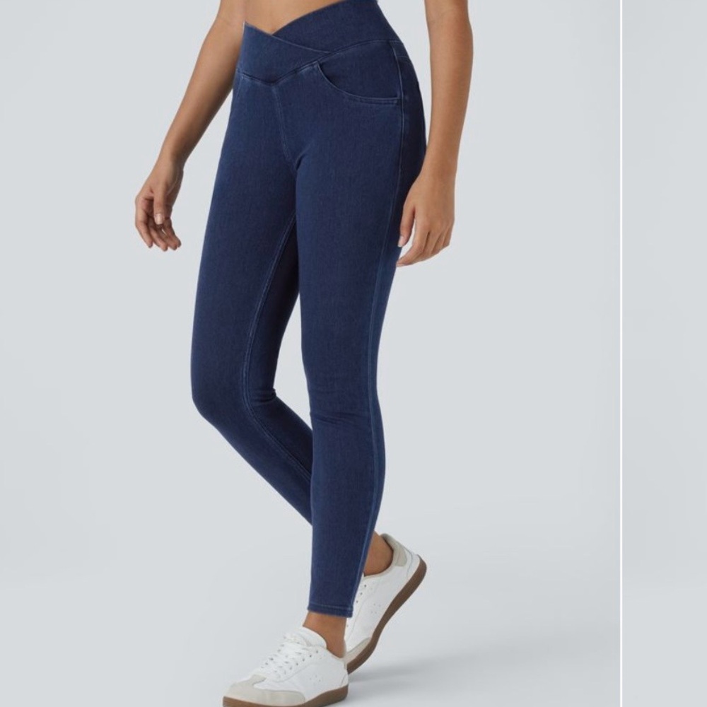 HALARA Women's High Rise Jeans - Dark Blue